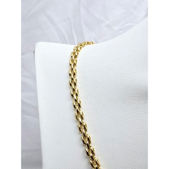 Unique 18K Yellow Gold Designer Cabochon Sapphire & Diamond Link Chain Necklace - Picture 13 of 16